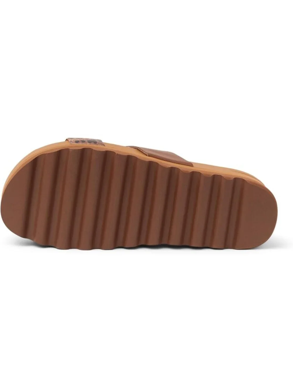 Women's Brown And Leopard Arch Support Ultra Soft Footbed Platform Sandal Shoes